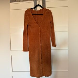 Women's Rust Knit Button-Down Cardigan